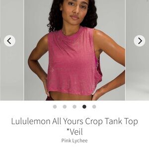 lululemon Crop Tank Top in Pink Lychee